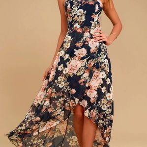 Lulus navy floral dress